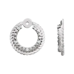 14k White Gold .04 CTW Diamond Earring Jackets