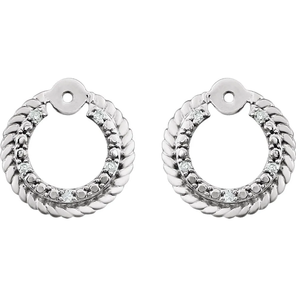14k White Gold .04 CTW Diamond Earring Jackets