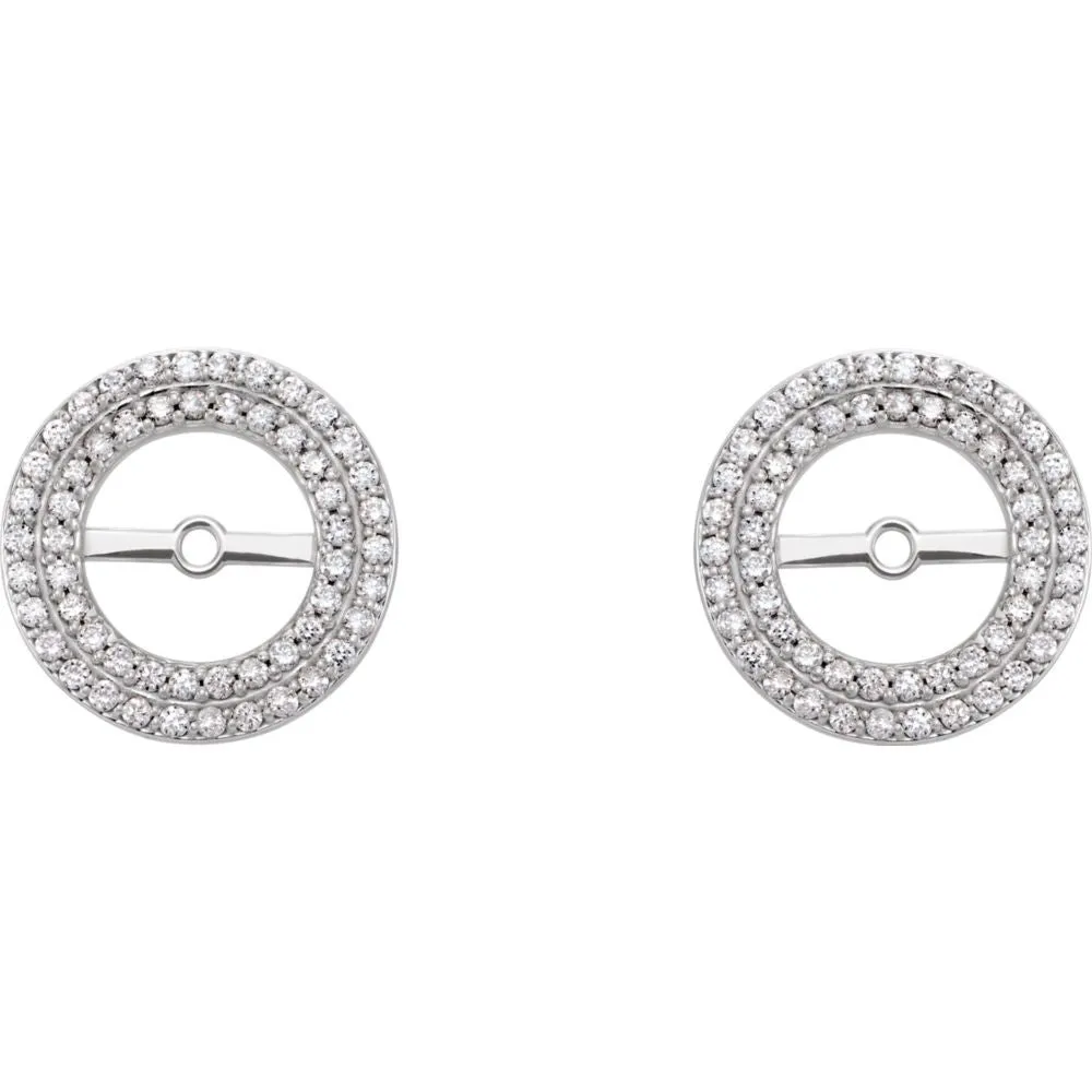 14k White Gold 1/4CTW Diamond Earring Jackets