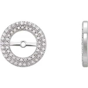 14k White Gold 1/4CTW Diamond Earring Jackets