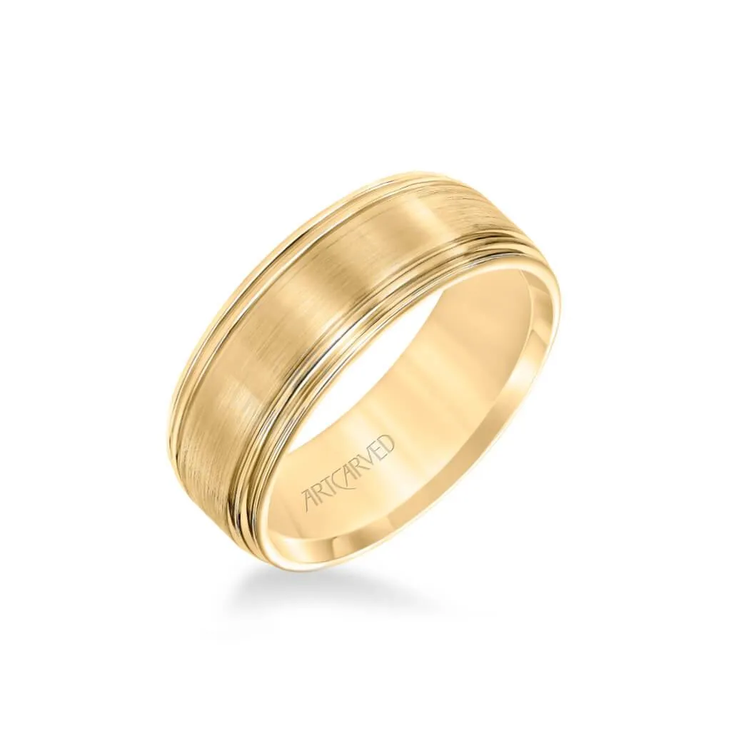 8MM Men's Classic Wedding Band - Satin Finish and Round Edge