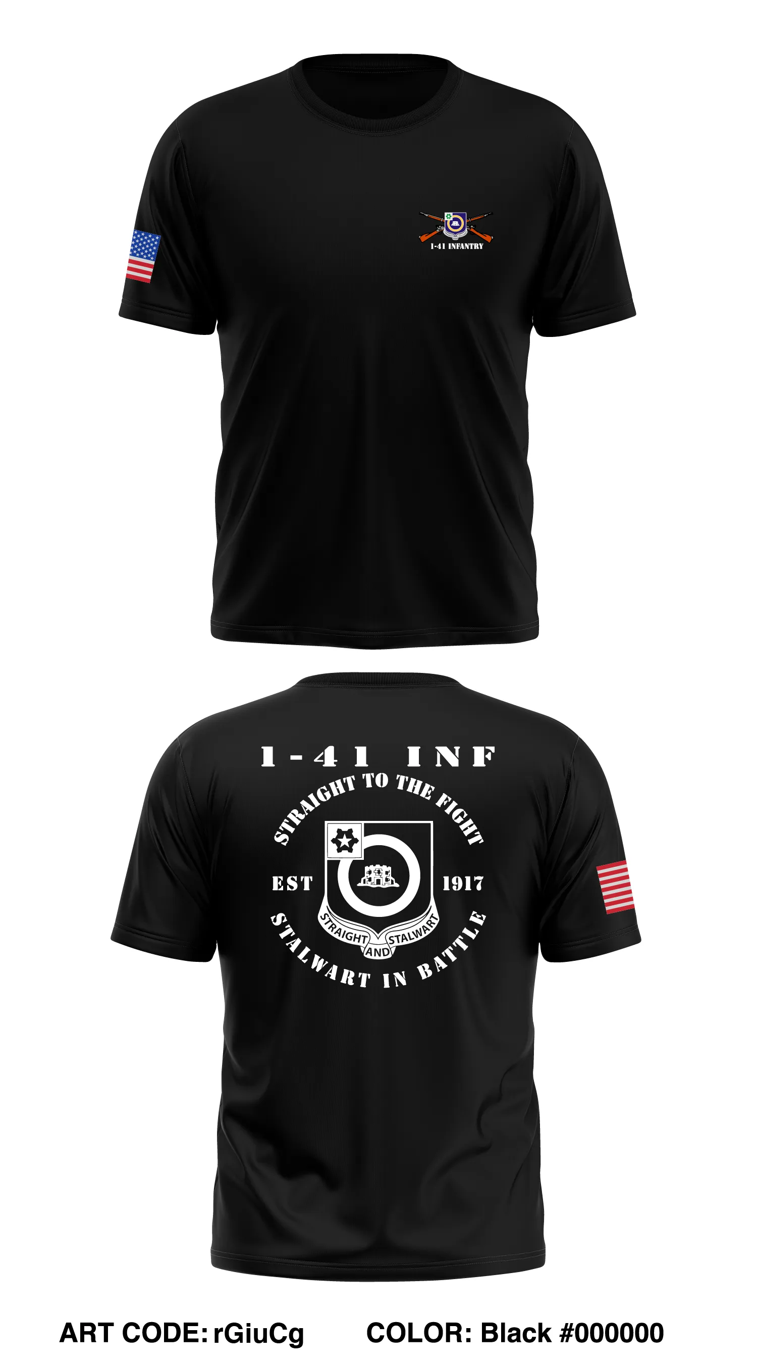 A Co, 1st BN, 41st IN Store 1 Core Men's SS Performance Tee - rGiuCg
