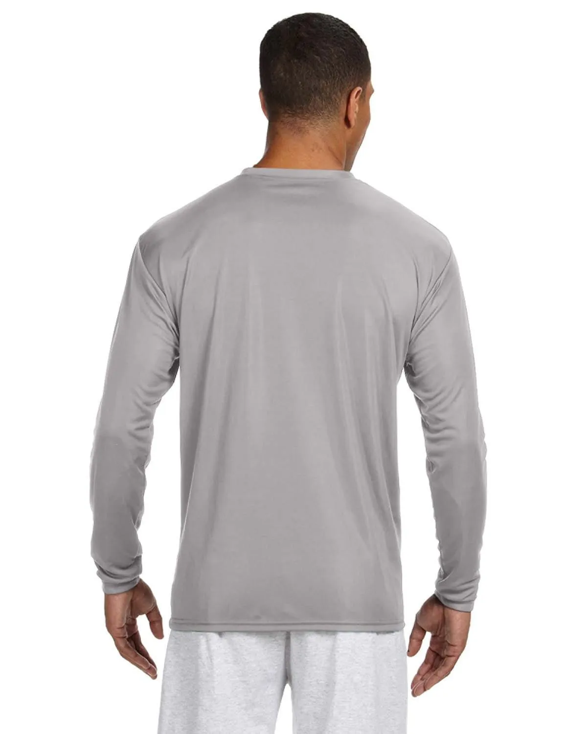A4 Men's Cooling Performance Long Sleeve T-Shirt | Silver