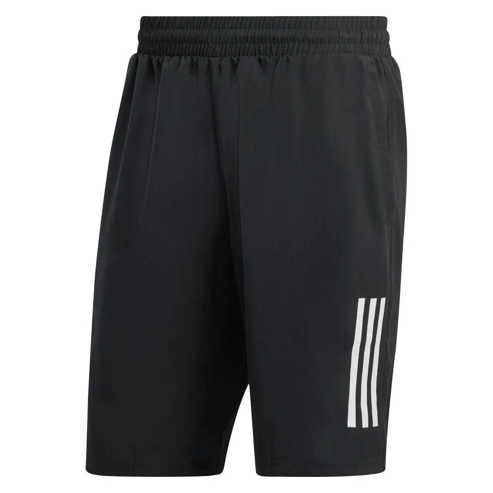 adidas Men's 3 Stripe Club Short 9-Inch (Black)