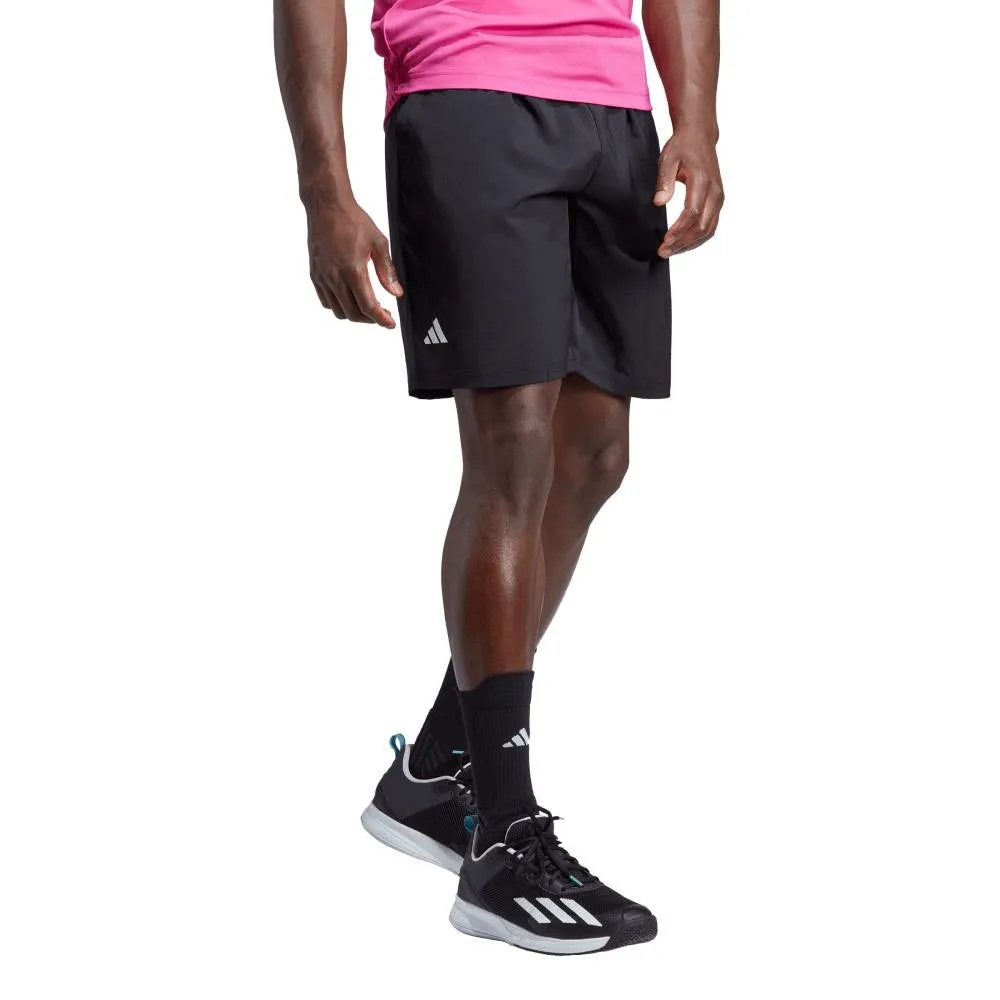 adidas Men's 3 Stripe Club Short 9-Inch (Black)