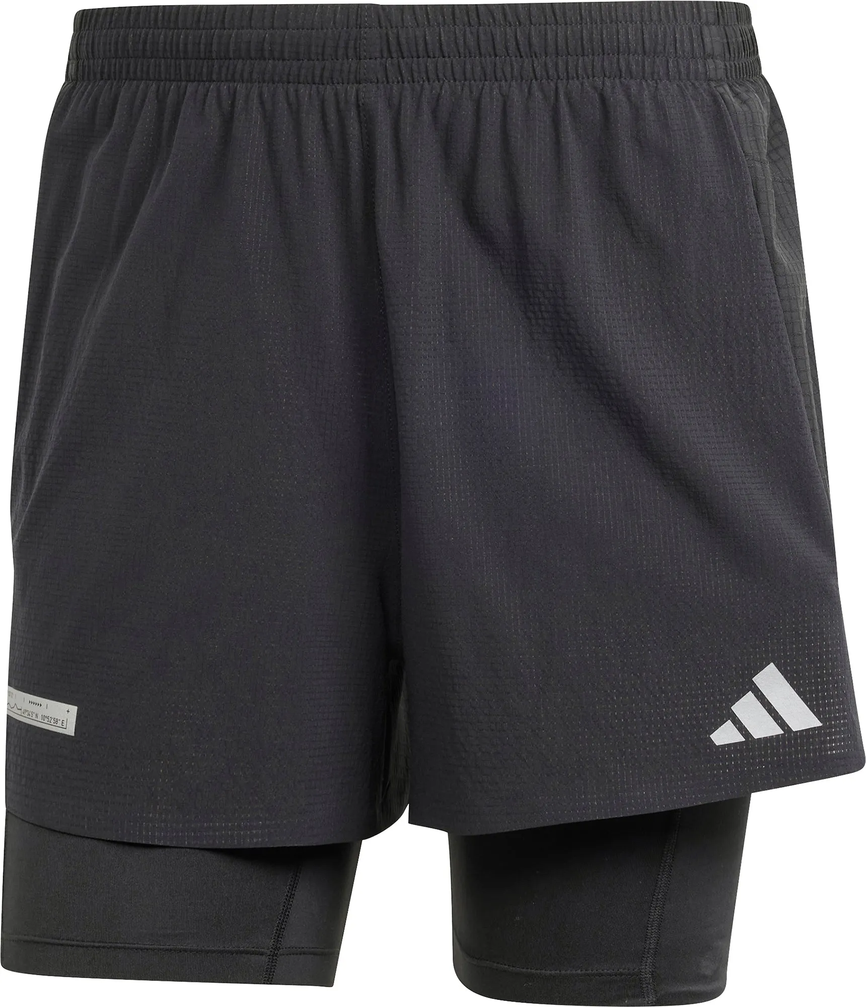 adidas Ultimate 2 In 1 Mens Running Shorts - Black