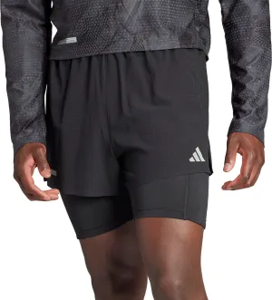 adidas Ultimate 2 In 1 Mens Running Shorts - Black