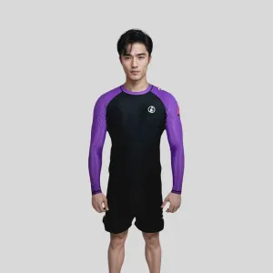 ADULT RASH GUARD F/S PRO RANKED BLK & PURPLE