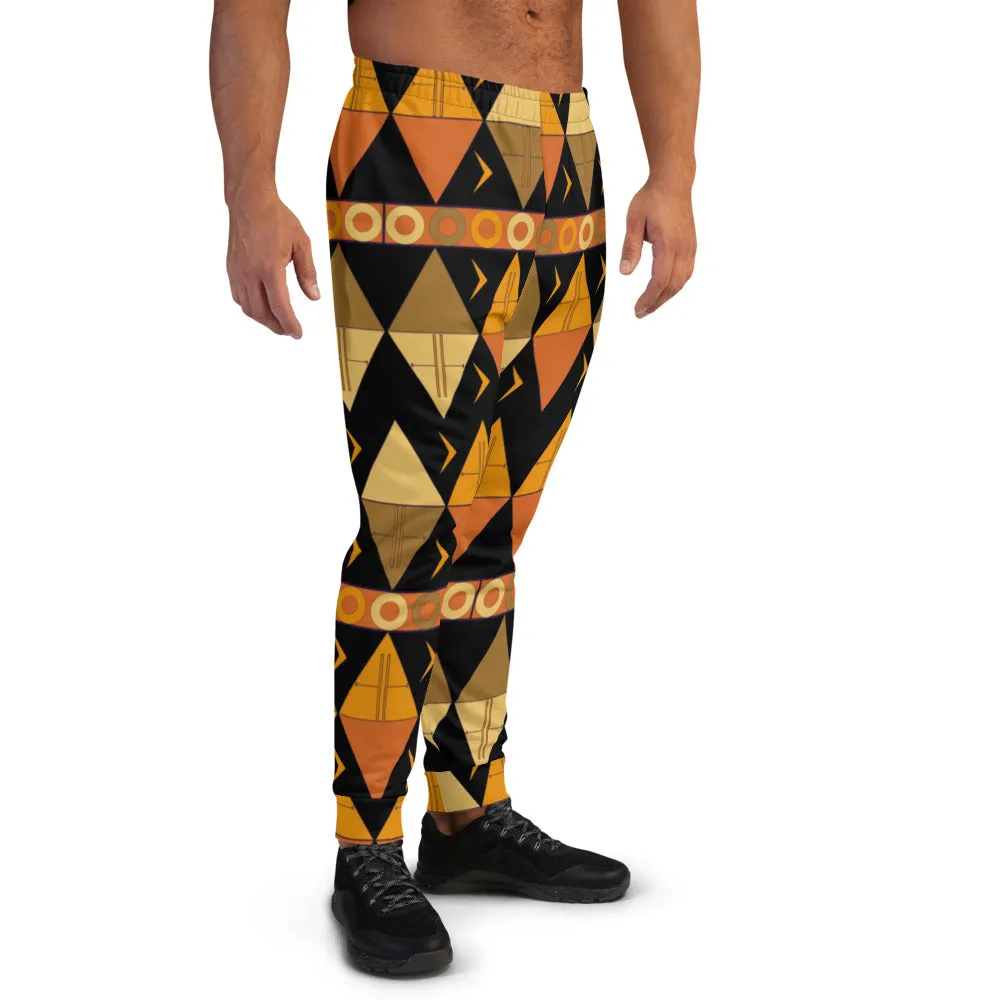 African Tribal Print Men's Joggers - Earthy