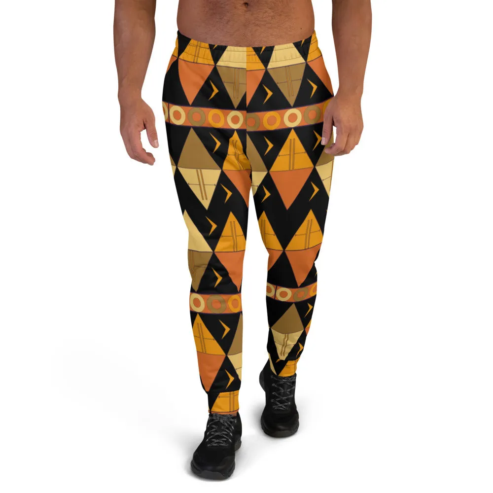 African Tribal Print Men's Joggers - Earthy