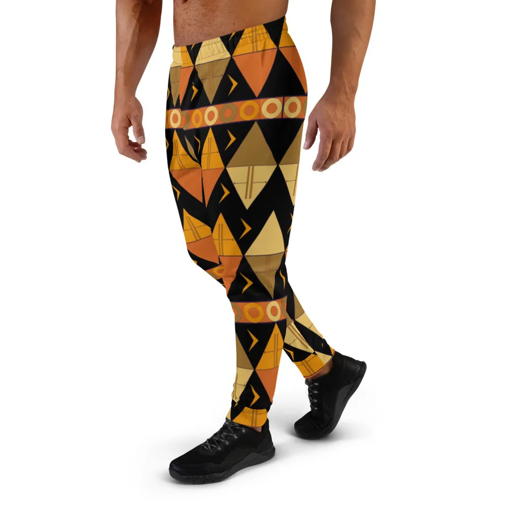 African Tribal Print Men's Joggers - Earthy