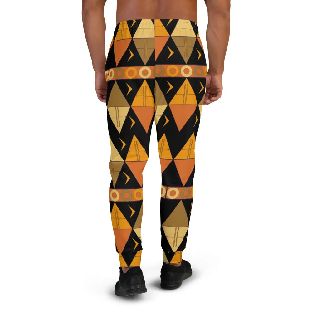 African Tribal Print Men's Joggers - Earthy