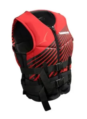 BLA Wakemaster Level 50 NEO Neoprene Life Jacket PFD2 Vest - Black Red