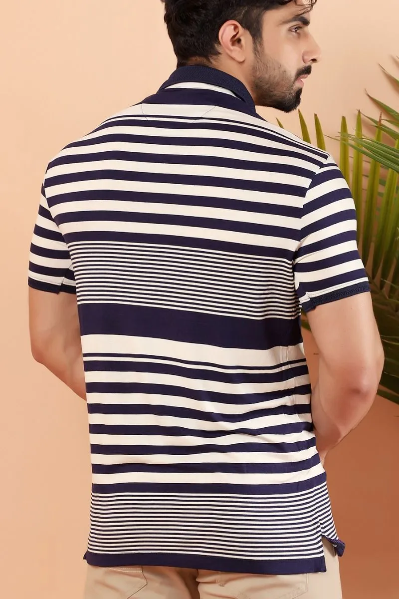 Blue Striped Polo