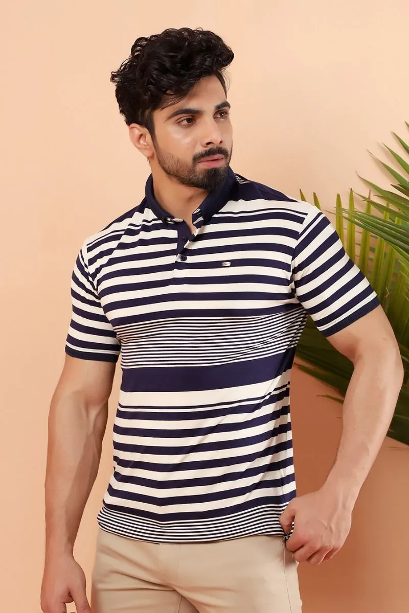 Blue Striped Polo