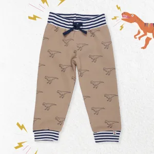 Brown Dinosaur Print Joggers