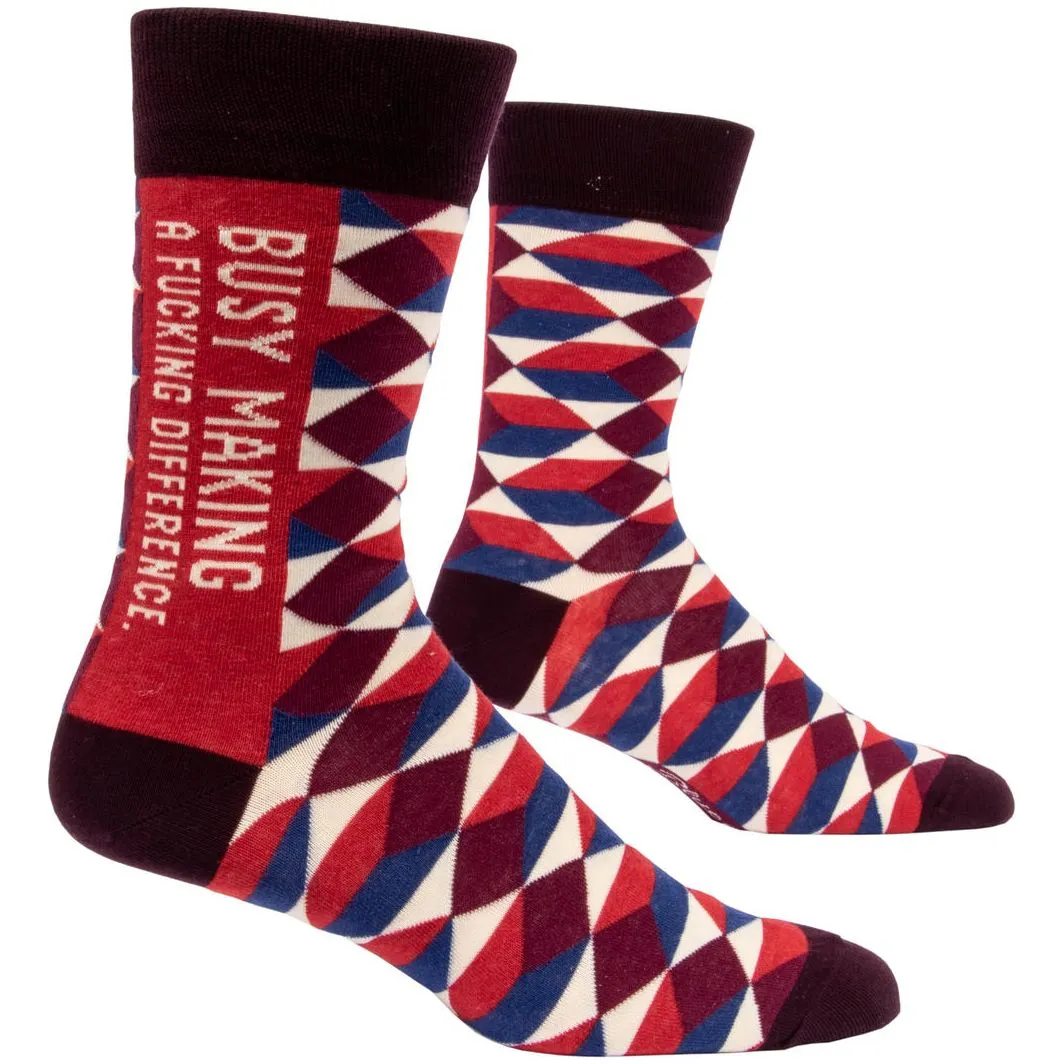 Busy Making A Fucking Difference Men's Socks
