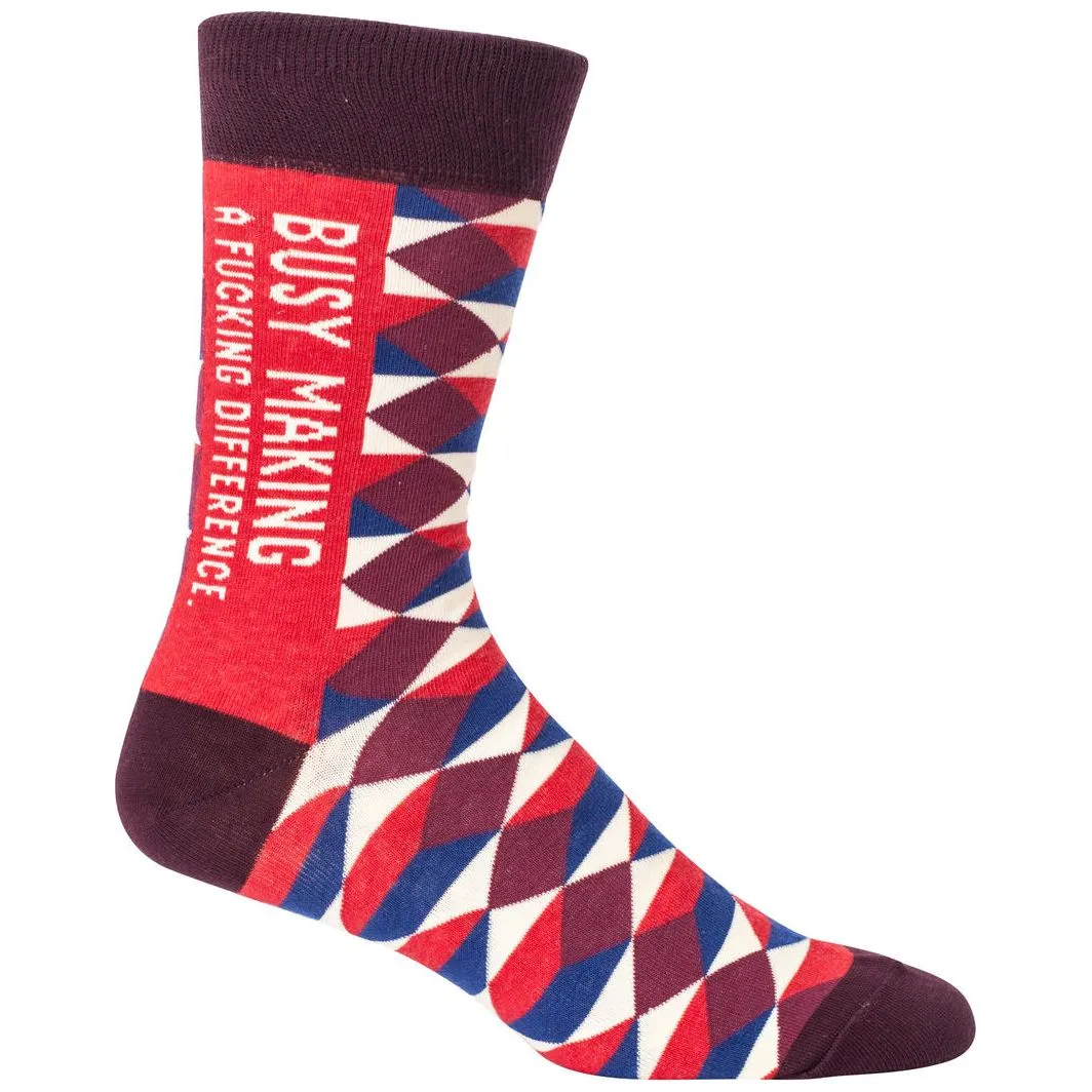 Busy Making A Fucking Difference Men's Socks