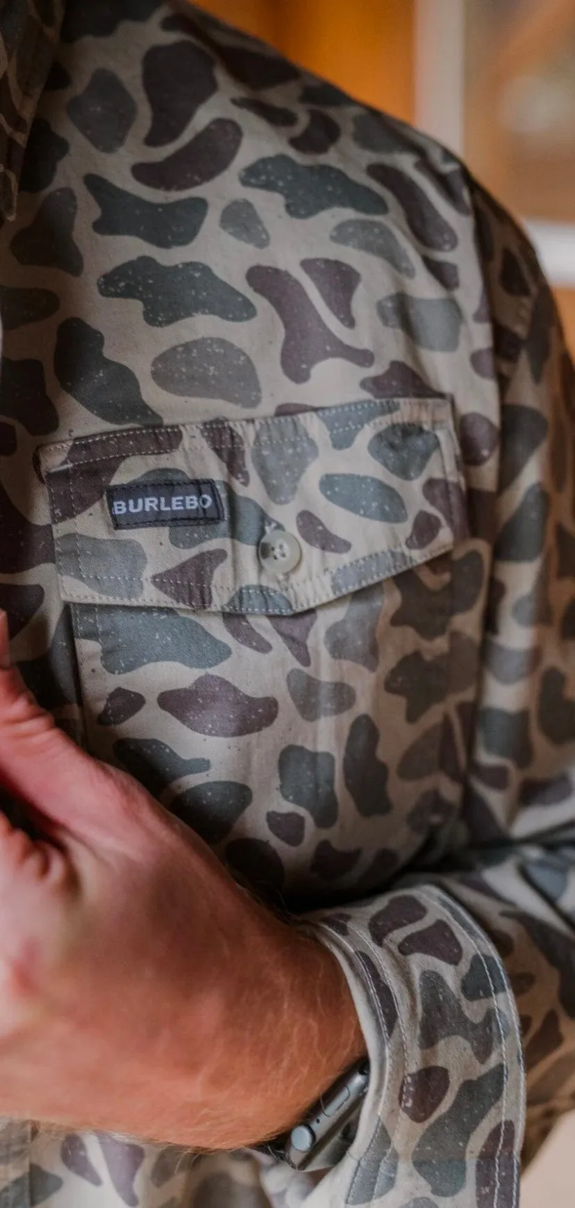 Classic Deer Camo Cotton Twill Long Sleeve Button Up