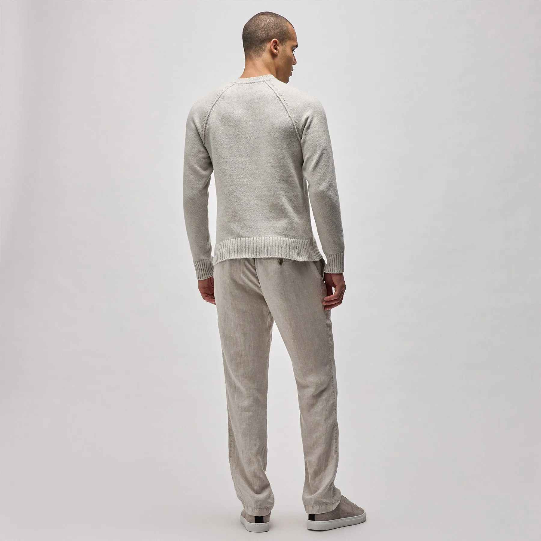 Cotton Knit Raglan Crew - Salt