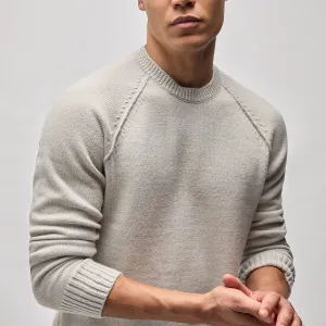 Cotton Knit Raglan Crew - Salt