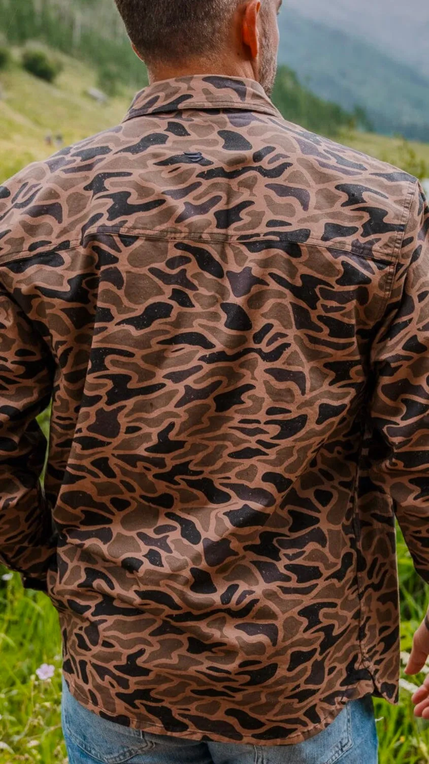 Cotton Twill Burlebo Long Sleeve Button Up Shirt Gauge Camo