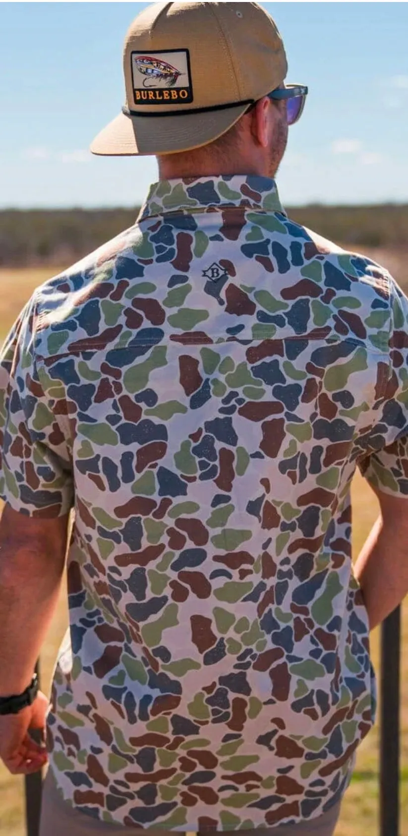 Cotton Twill Button Up Short Sleeve Driftwood Camo