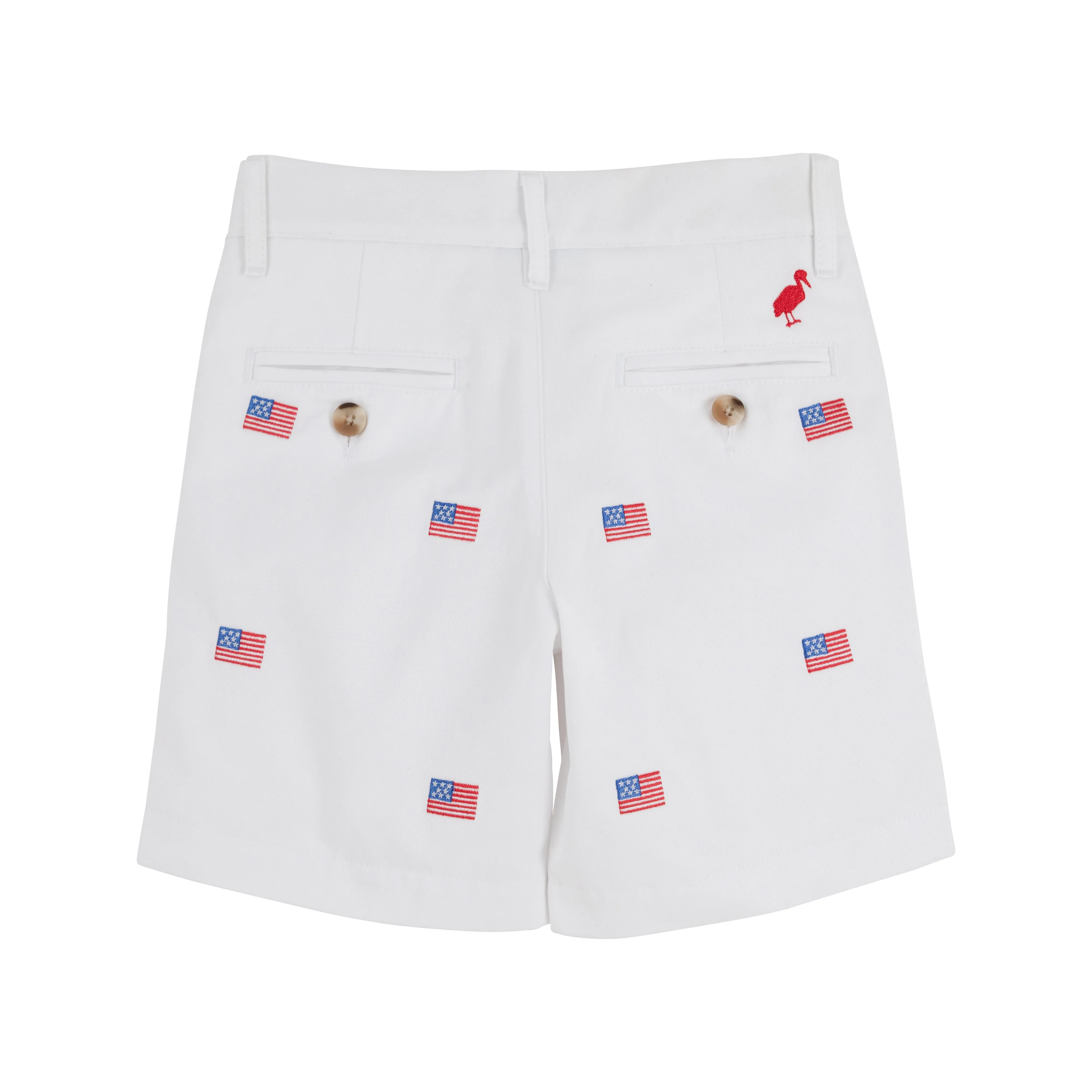 Critter Charlie's Chinos - Worth Avenue White with American Flags