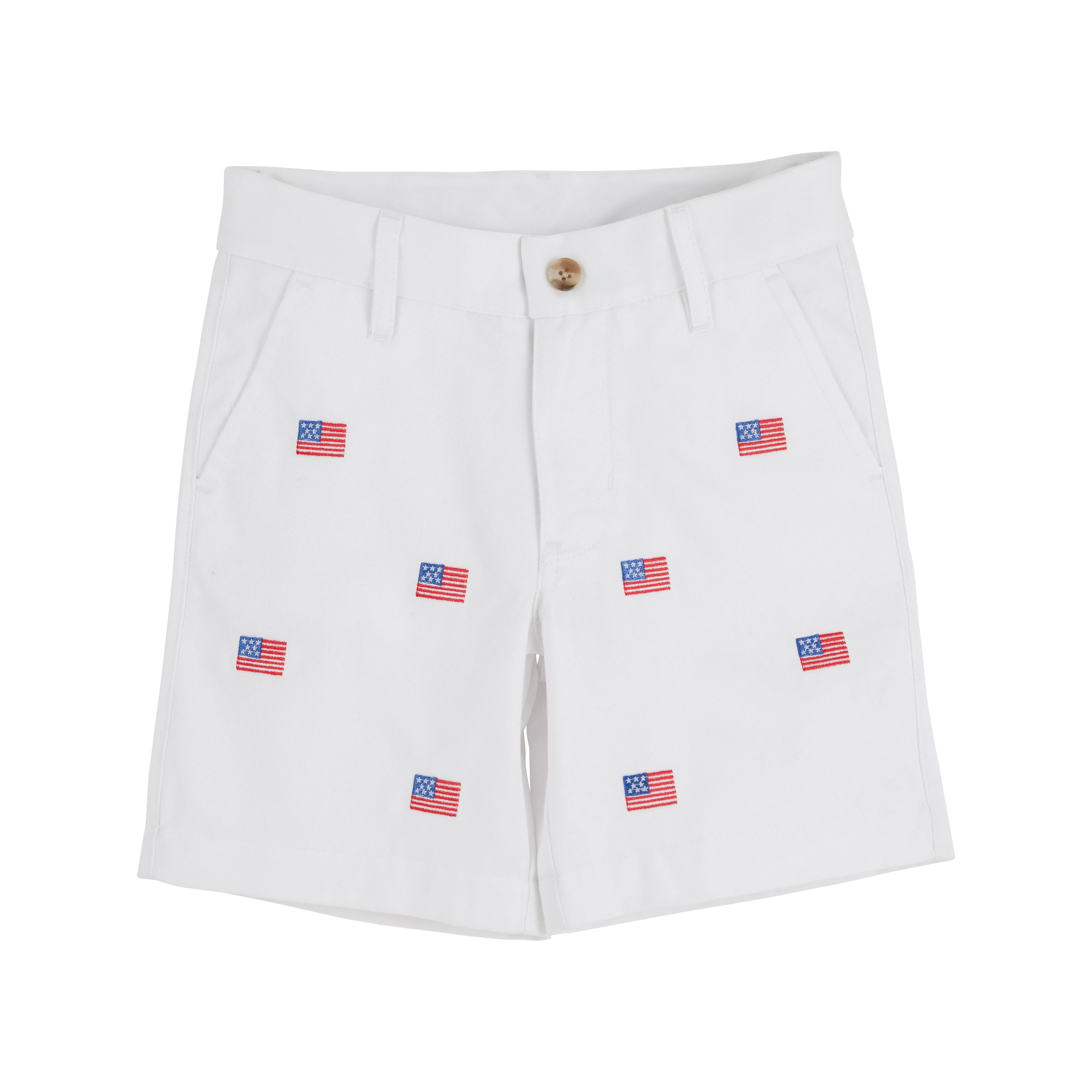 Critter Charlie's Chinos - Worth Avenue White with American Flags