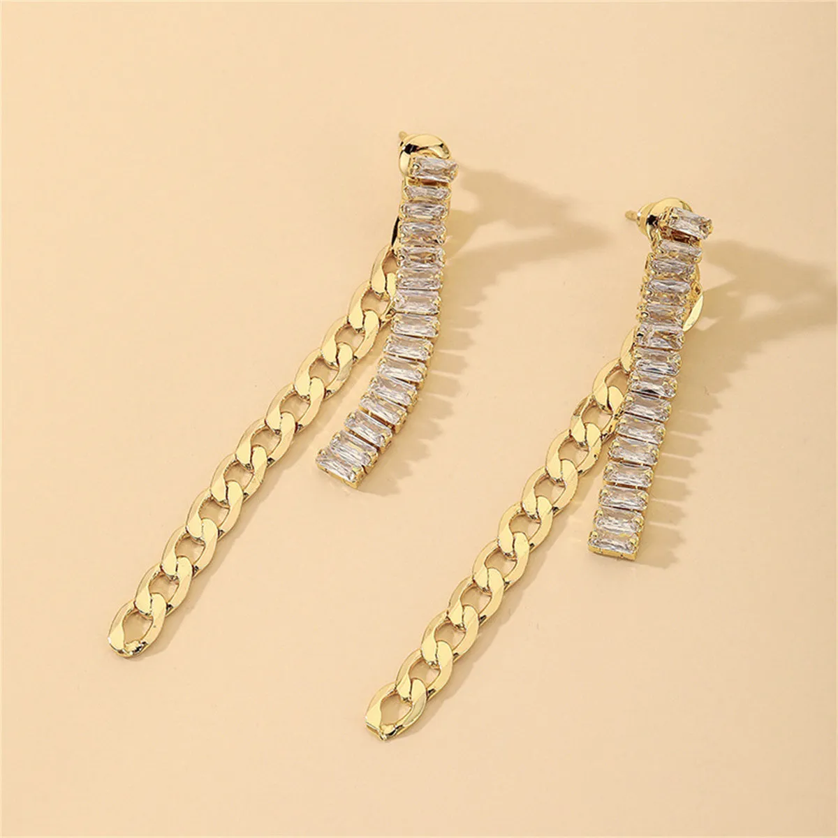Crystal & 18K Gold-Plated Wheat Chain Ear Jackets