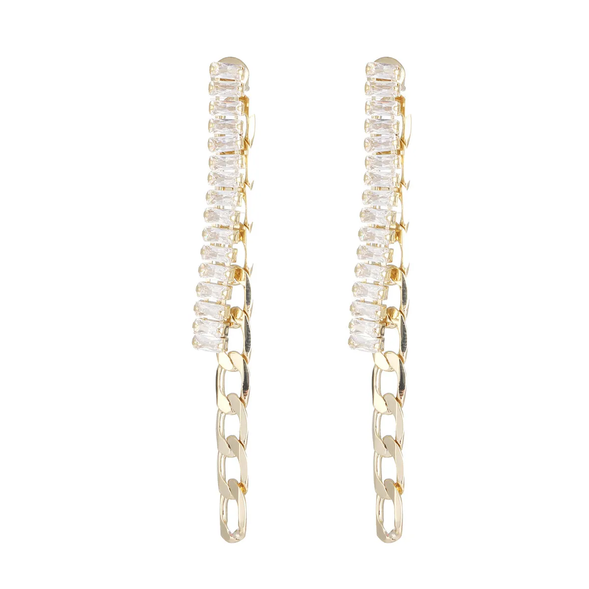 Crystal & 18K Gold-Plated Wheat Chain Ear Jackets