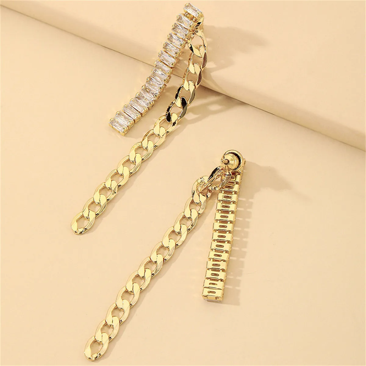 Crystal & 18K Gold-Plated Wheat Chain Ear Jackets