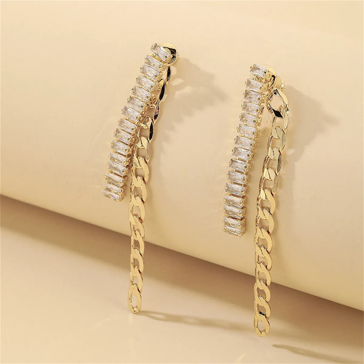 Crystal & 18K Gold-Plated Wheat Chain Ear Jackets