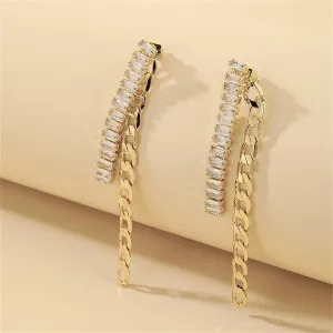 Crystal & 18K Gold-Plated Wheat Chain Ear Jackets