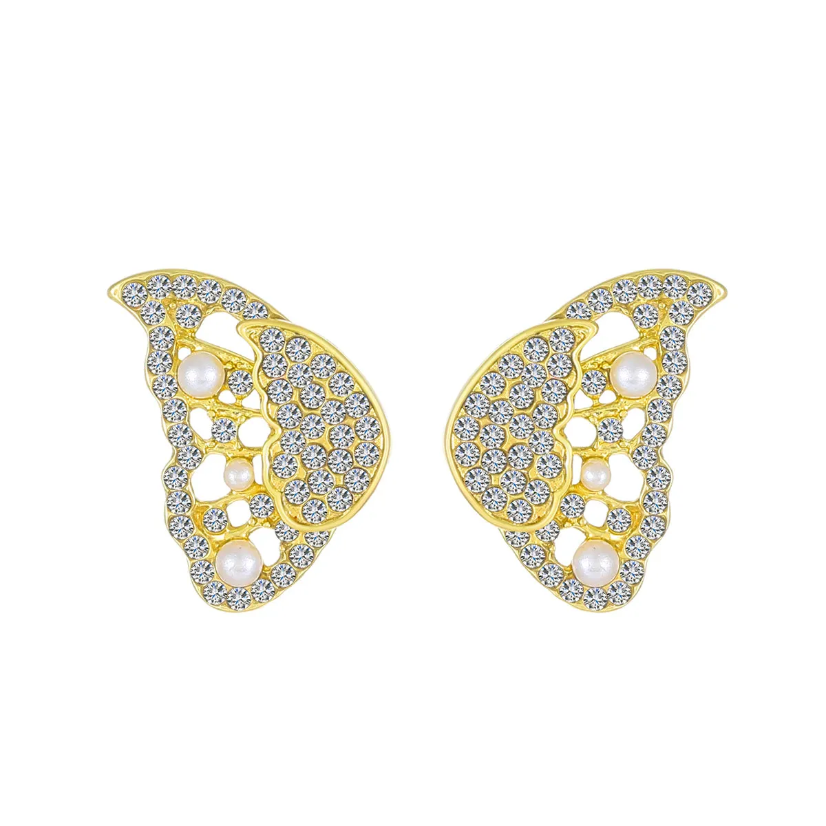 Cubic Zirconia & Pearl Butterfly Ear Jackets