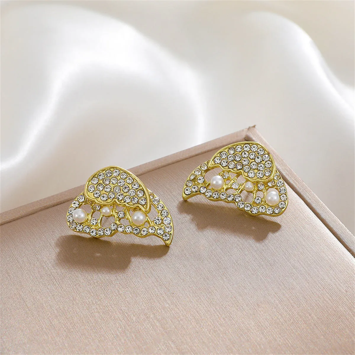 Cubic Zirconia & Pearl Butterfly Ear Jackets