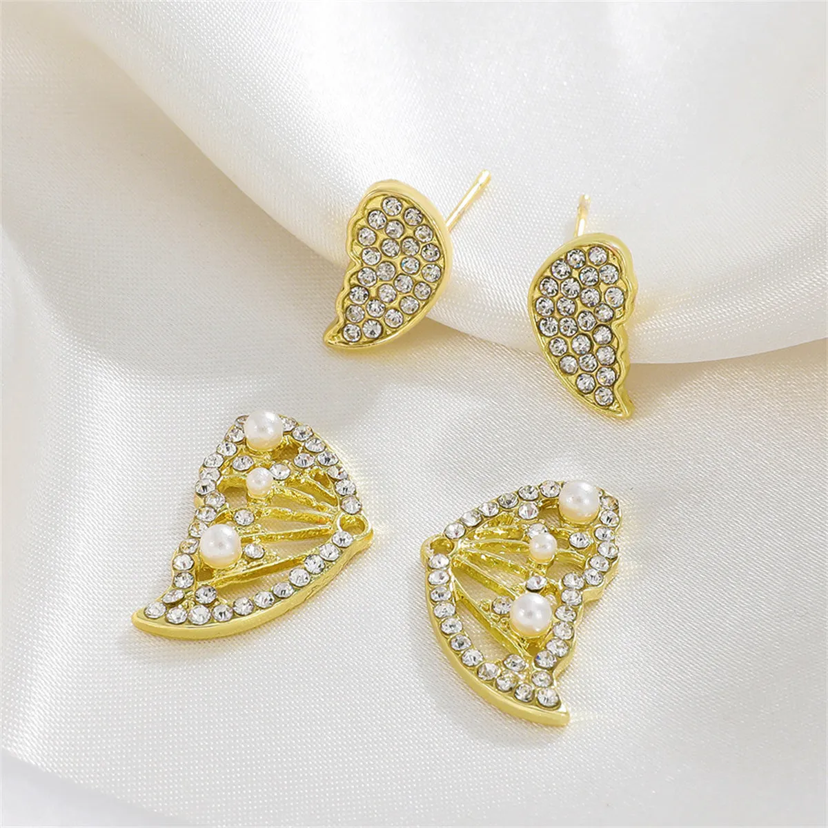 Cubic Zirconia & Pearl Butterfly Ear Jackets