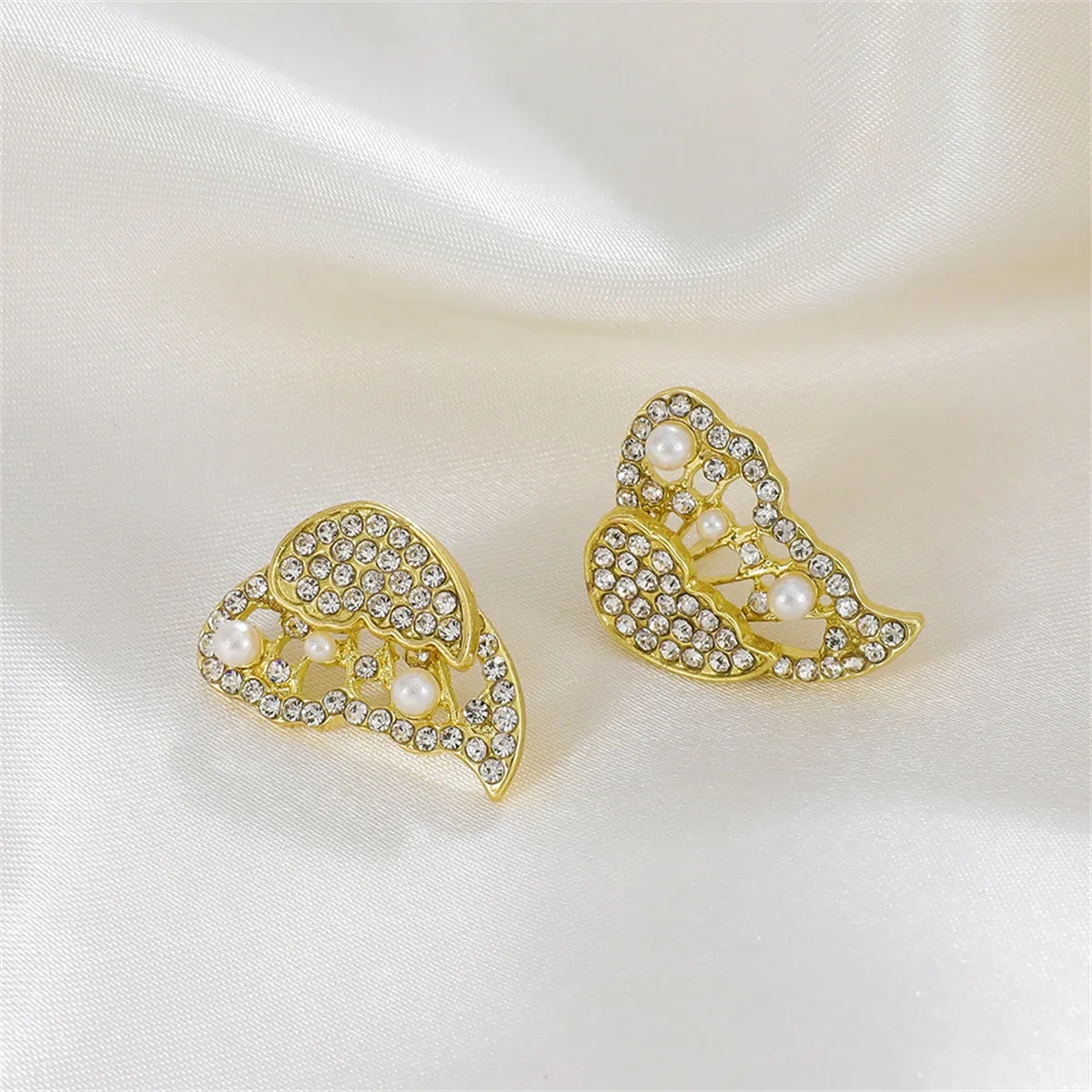 Cubic Zirconia & Pearl Butterfly Ear Jackets