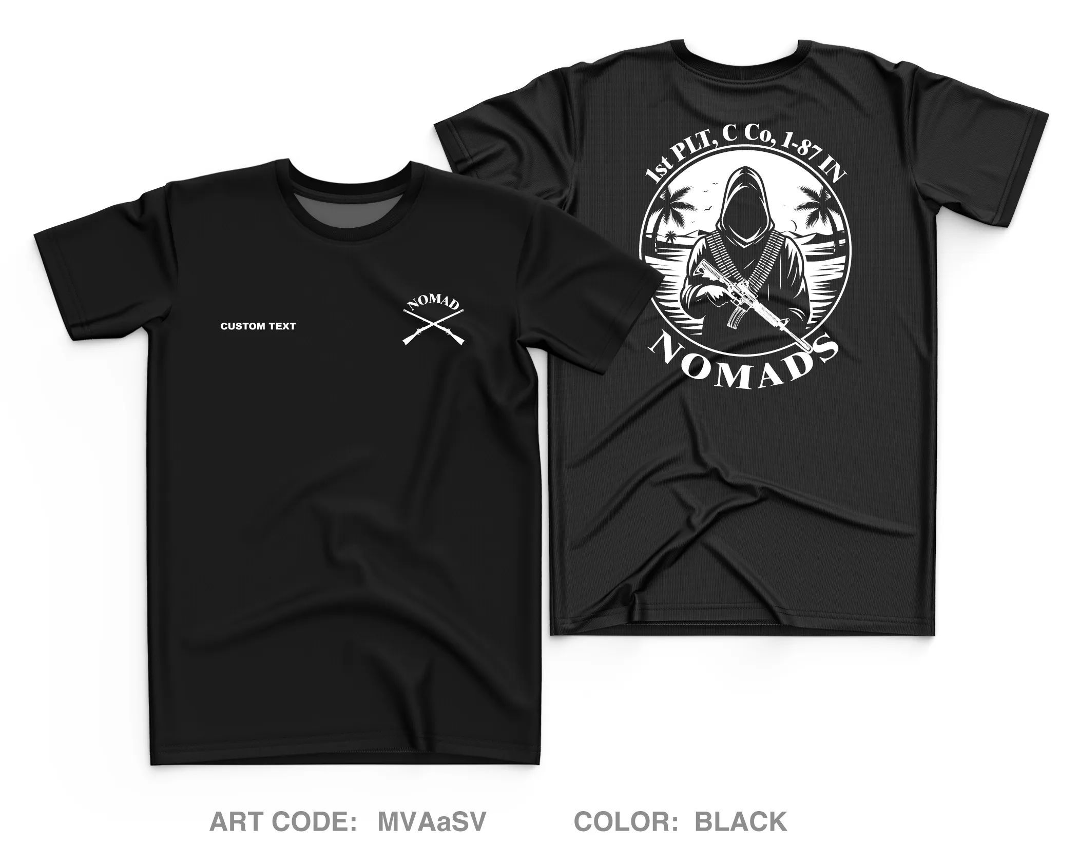 CUSTOM 1st PLT, C Co, 1-87 IN Core Men's SS Performance Tee - MVAaSV