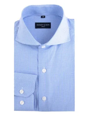 Cutaway Light Blue Grid Shirt