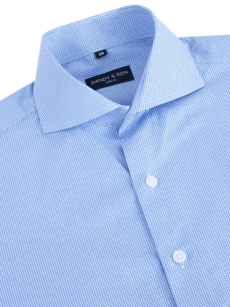 Cutaway Light Blue Grid Shirt