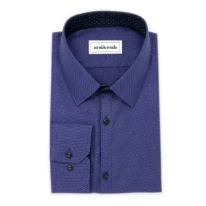 Dark Blue Textured Dress Shirt | The Azure