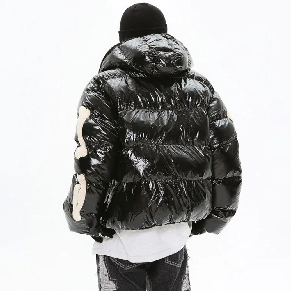 Dark Flocking Embroidery Skeleton Coat