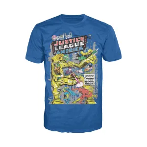 DC Comics Justice League Cover 29 Official Men's T-shirt (Blue)