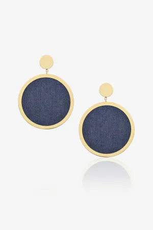 Denim Circle Earring
