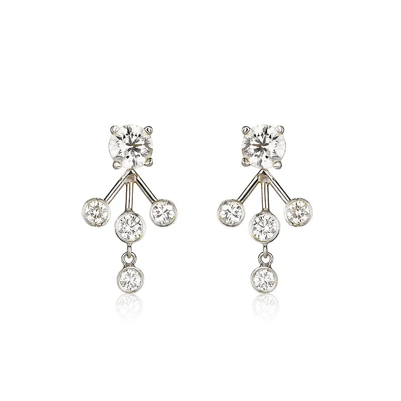 Diamonds droplet Ear Jackets