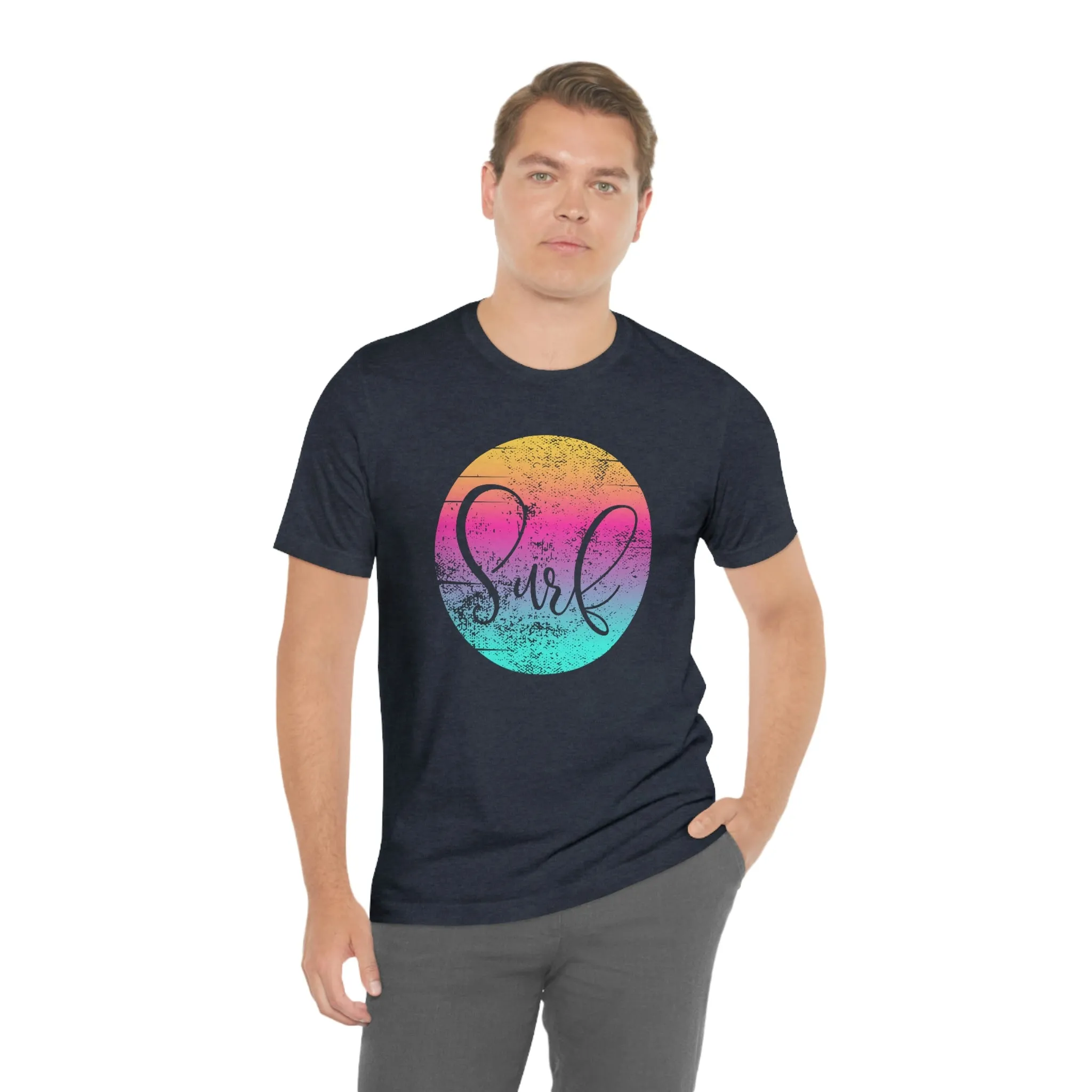 Distressed Surf Hibiscus Unisex Jersey Short Sleeve Tee