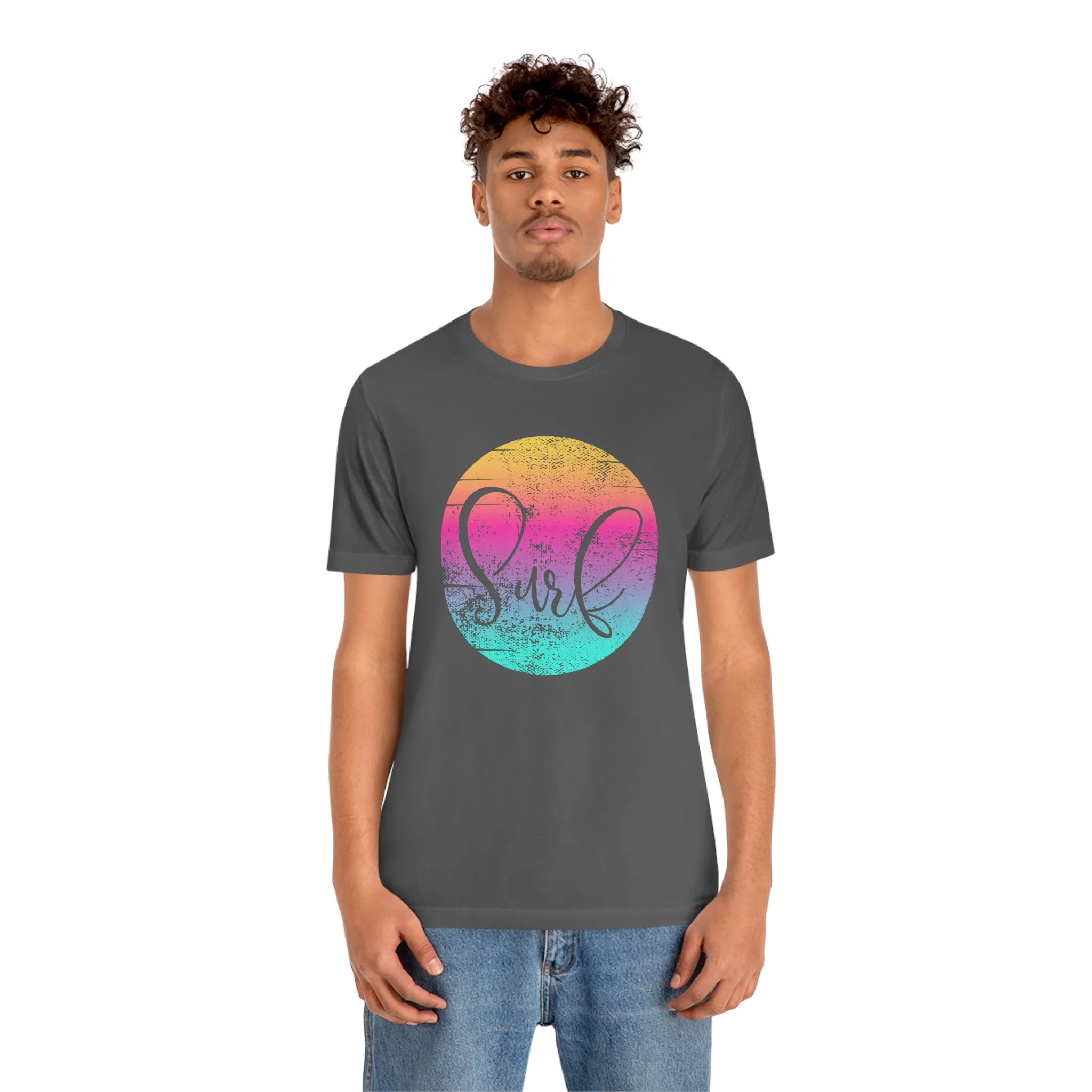 Distressed Surf Hibiscus Unisex Jersey Short Sleeve Tee