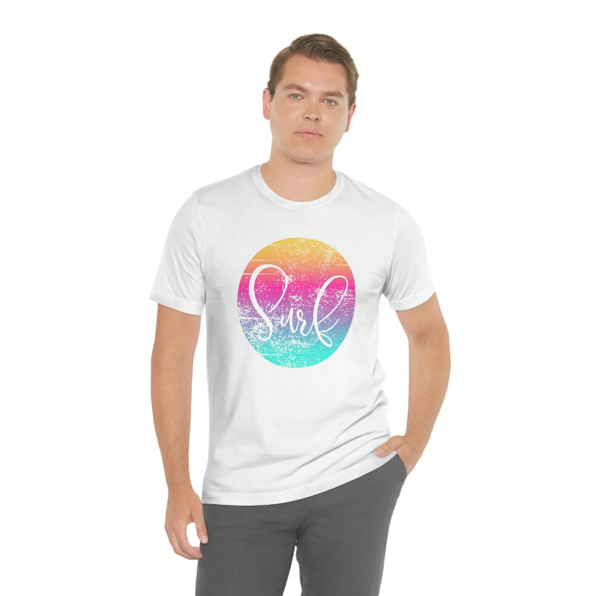 Distressed Surf Hibiscus Unisex Jersey Short Sleeve Tee