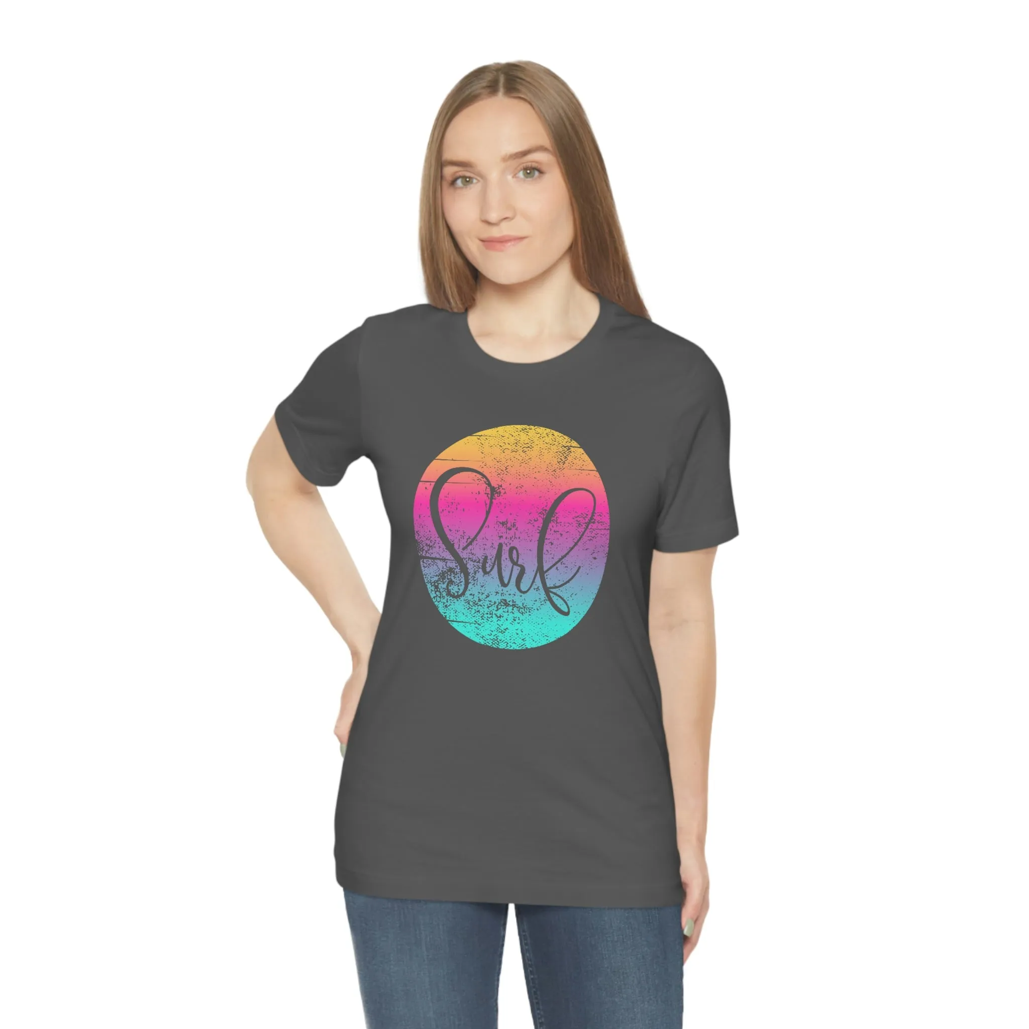 Distressed Surf Hibiscus Unisex Jersey Short Sleeve Tee